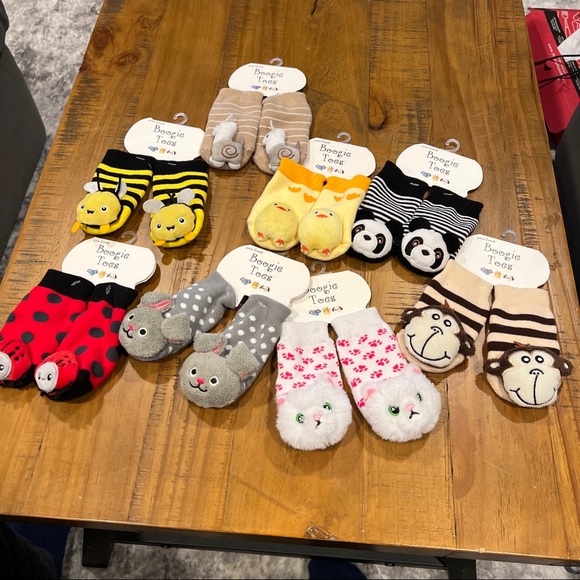 Lot Of 8 Pair Boogie Toes Socks Size 0-1 New W Tags rattle Various - Picture 7 of 7